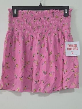 Celebrity Pink Pink Floral Smocked Mini Skirt